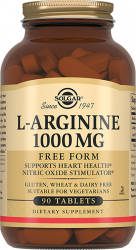 Солгар L-Аргинин таблетки по 1000 мг, 90 шт.