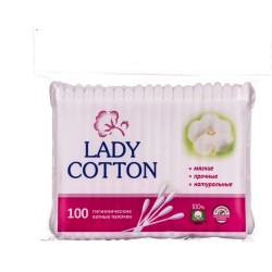 Lady Cotton (Леди Котон) гигиенические ватные палочки, 100 шт.