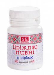 Дрожжи пивные с серой таблетки 500 мг N100
