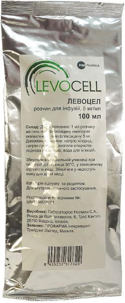 Левоцел 5 мг/мл 100 мл №1 раствор
