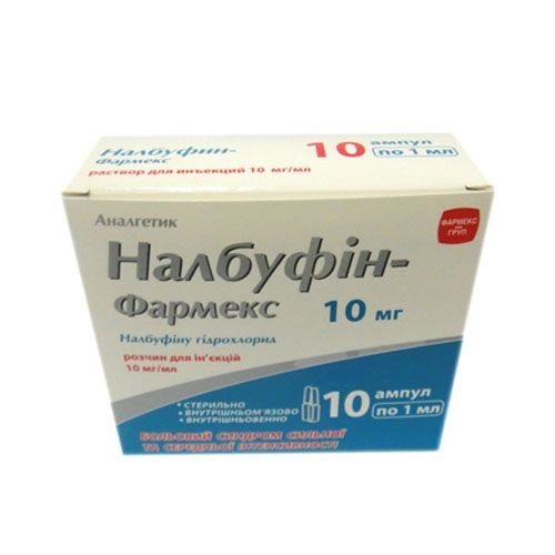 Налбуфин-Фармекс раствор 10 мг/мл, в предварительно наполненном шприце 1 мл, 1 шт.