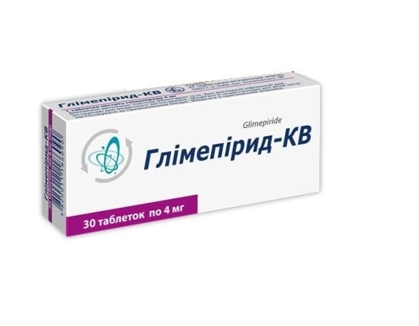 Глимепирид-КВ таблетки по 4 мг, 30 шт.