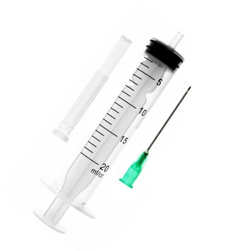 Шприц одноразовый 20 мл трехкомпонентный Medicare Луер Слип с иглой 0 ...