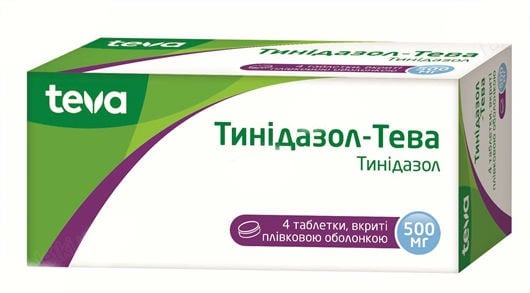 Тинидазол-Тева таблетки по 500 мг, 4 шт.