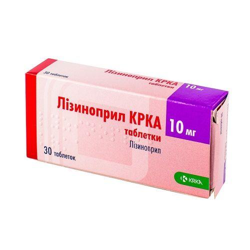 Лизиноприл KRKA таблетки по 10 мг, 30 шт.