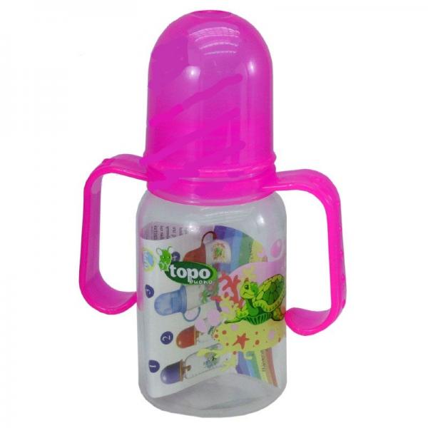Бутылка T004 "Topo buono" пластик 150мл с силиконовой соской и ручками