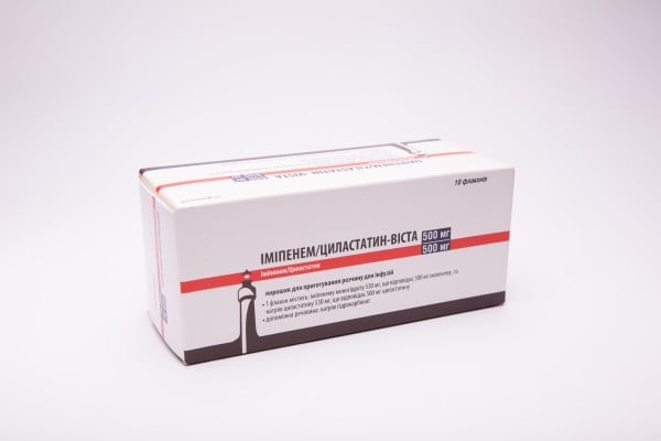 Имипенем/Циластатин-Виста порошок для раствора для инфузий по 500 мг/500 мг во флаконах, 10 шт.