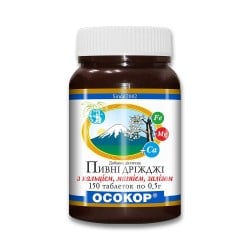 Осокор дрожжи пивные с кальцием, магнием и железом таблетки по 0,5 г, 100 шт.