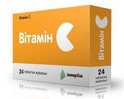 Витамин С жевательные таблетки по 500 мг, 24 шт. - Интерхим