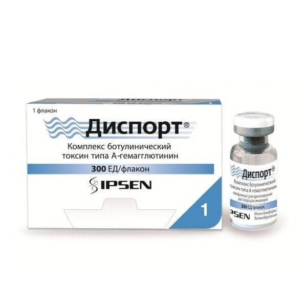 Диспорт комплекс ботулинистический токсин тип А-гемагглютинин 300 ЕД порошок для приготовления раствора для инъекций