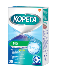 Корега Био таблетки для очищения зубных протезов, 30 шт.