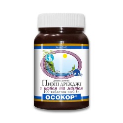 Осокор дрожжи пивные с калием и магнием таблетки по 0,5 г, 100 шт.