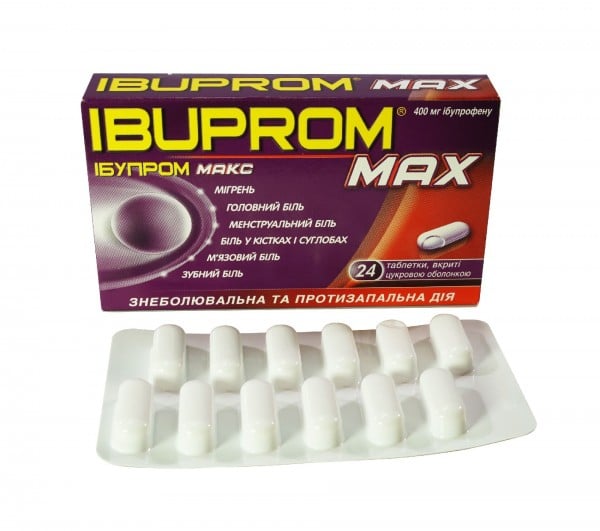 Ібупром Макс таблетки по 400 мг, 24 шт.: інструкція, ціна, відгуки .