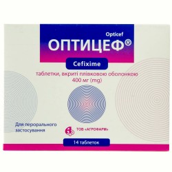 Оптицеф таблетки по 400 мг, 14 шт.