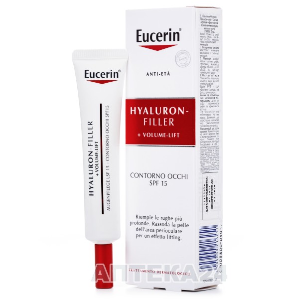 Eucerin Гиалурон-Филлер + Вольюм-лифт антивозрастной крем для контуров глаз, 15 мл