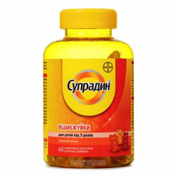 Супрадин Ведмежуйки пастилки жевательные для детей от 3 лет, 60 шт. + игрушка 