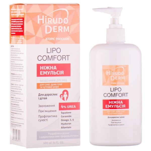 Hirudo Derm Lipo Comfort эмульсия для сухой чувствительной кожи, 400 мл