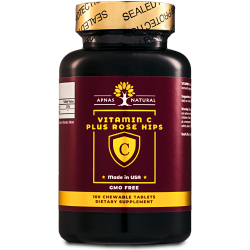 Витамин С Плюс APNAS NATURAL жевательные таблетки со вкусом шиповника, 100 шт.