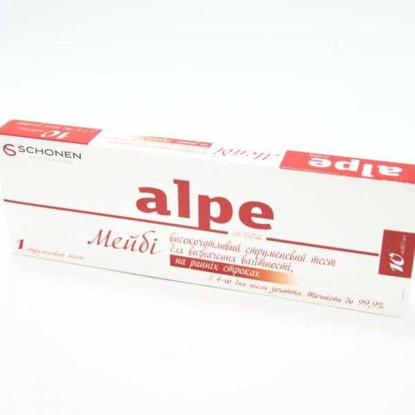 Тест-струйный ALPE in-vitro MAYBE высокочувствительная для определения беременности №1 на раннем сроке