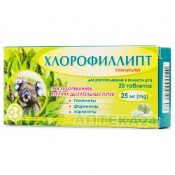 Хлорофиллипт таблетки по 25 мг, 20 шт.