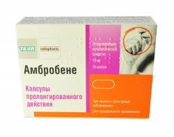 Амбробене капсулы от кашля и простуды по 75 мг, 10 шт.