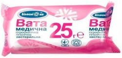 "Белоснежка" вата медицинская гигроскопическая нестерильная ролик, 25 г