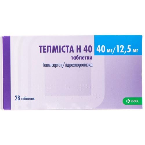 Телмиста Н 40 таблетки от гипертонии по 40 мг/12,5 мг, 28 шт.