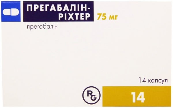 Прегабалин-Рихтер капсулы по 75 мг, 14 шт.
