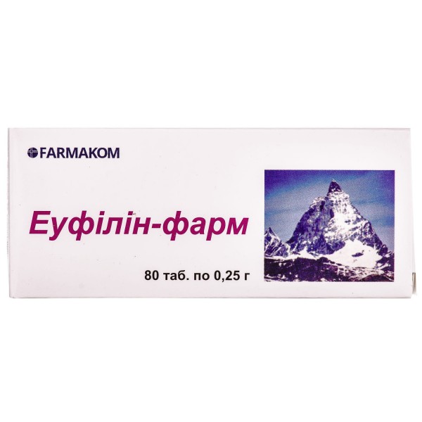 Эуфиллин-фарм таблетки по 250 мг, 80 шт.