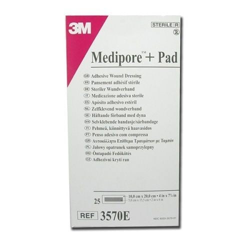 Medipore+Pad адгезивная повязка для закрытия ран (3570E) 10 х 20см