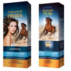 Лошадиная грива 350 мл шампунь + "Ожоги, порезы, пролежни" бальзам серии "Конский гель" 50 мл Акция