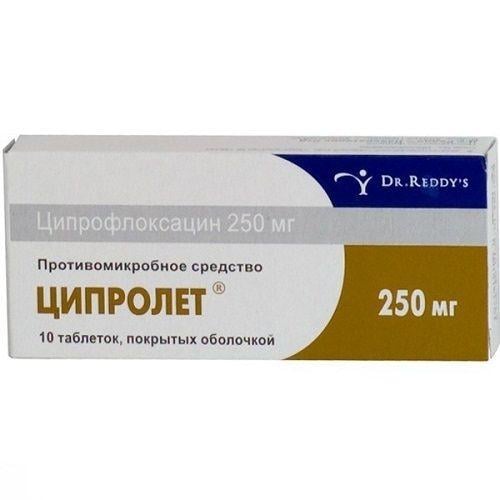 Ципролет таблетки по 250 мг, 10 шт.