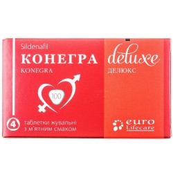Конегра Делюкс таблетки жевательные по 100 мг, 4 шт. 1+1 Акция
