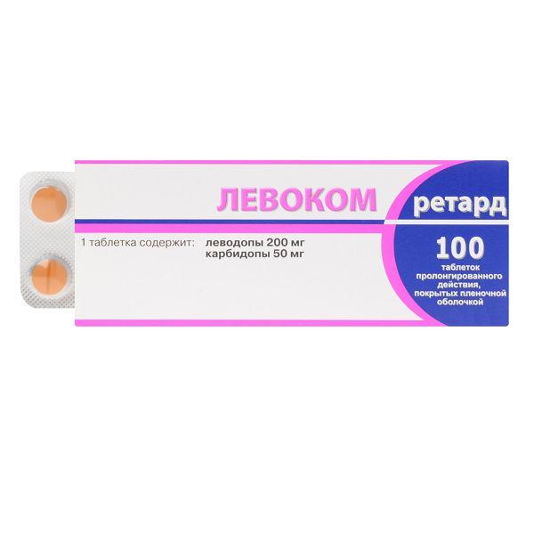 Левоком Ретард Асино таблетки при болезни Паркинсона 200 мг/50 мг №100