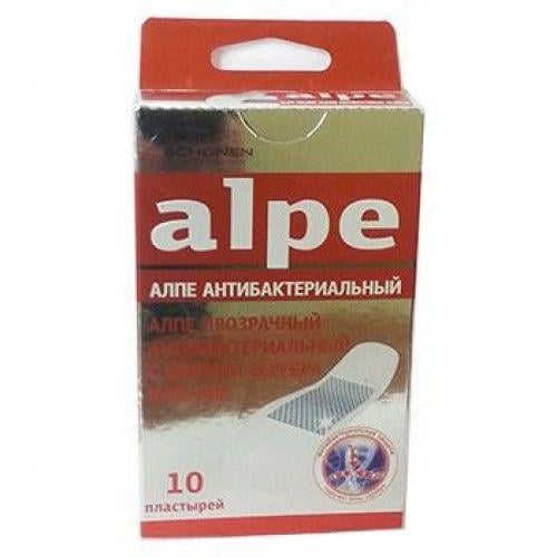 Лейкопластырь Алпе (Alpe) прозрачный антибактериальный с ионами серебра классик N10