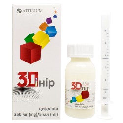 3-Динир порошок для оральной суспензии, 250 мг/5 мл, 60 мл суспензии + шприц-дозатор