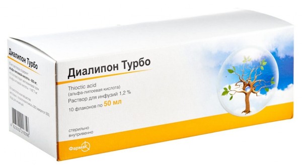 Диалипон Турбо раствор для инфузий 1,2%, по 50 мл в ампулах, 10 шт.