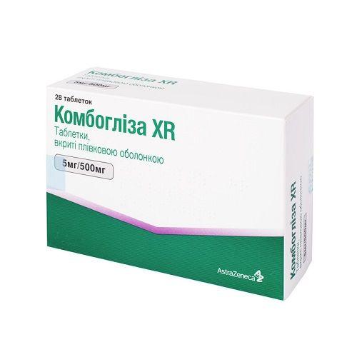 Комбоглиза XR 5 мг/500 мг №28 таблетки