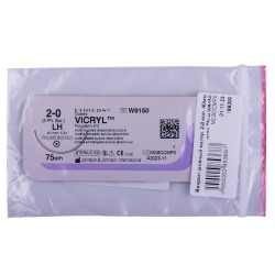 Викрил (Vicryl) 2/0, длина 75 см, кол. игла 40 мм, W9150
