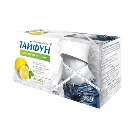 Тайфун фиточай для похудения со вкусом лимона в пакетиках по 2 г, 30 шт.