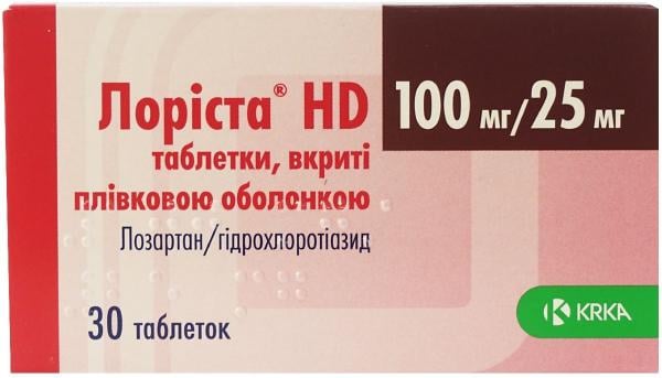 Лориста HD таблетки по 100 мг/25 мг, 30 шт.