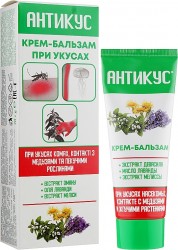 Крем-бальзам "Антикус" от ожогов, укусов насекомых и при ушибах, 70 г