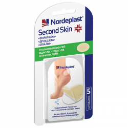 NordePlast пластырь Вторая кожа медицинский гидроколлоидный от влажных мозолей размер M (37 мм х 55 мм), 5 шт.
