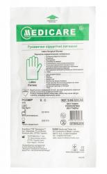 Перчатки хирургические латексные MEDICARE (стерильные, без пудры,текстурированные с валиком на манжете) размер 8,0