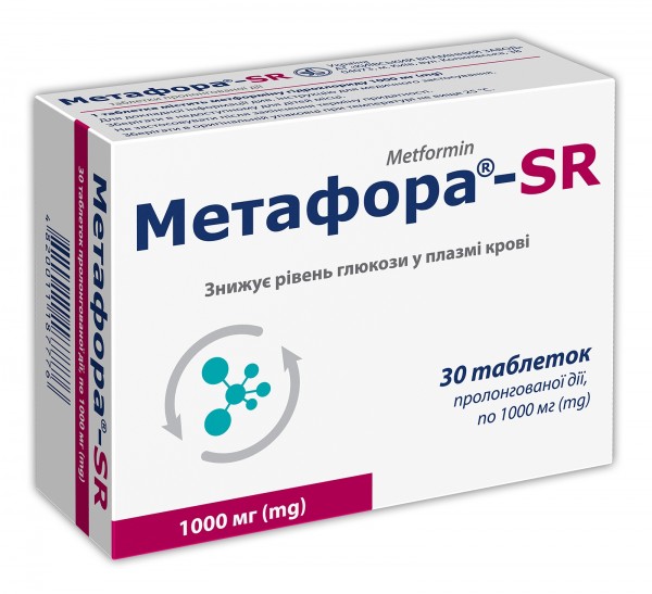 Метафора SR таблетки пролонгированного действия по 1000 мг, 30 шт.