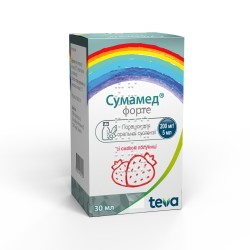 Сумамед форте порошок для оральной суспензии клубничный, 30 мл