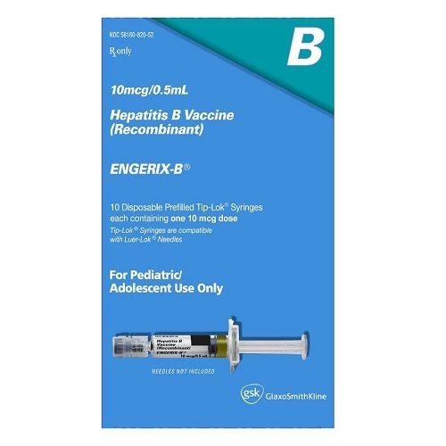 Энджерикс-B вакцина для профилактики вирусного гепатита В для детей 10 мкг/0,5 мл, 10 шт. 