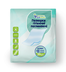 Ecohealth пеленка гигиеническая поглощающая, 60см х 90см, 30 шт.