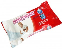 Discount салфетки влажные с экстрактом ромашки для детей, 15 шт.