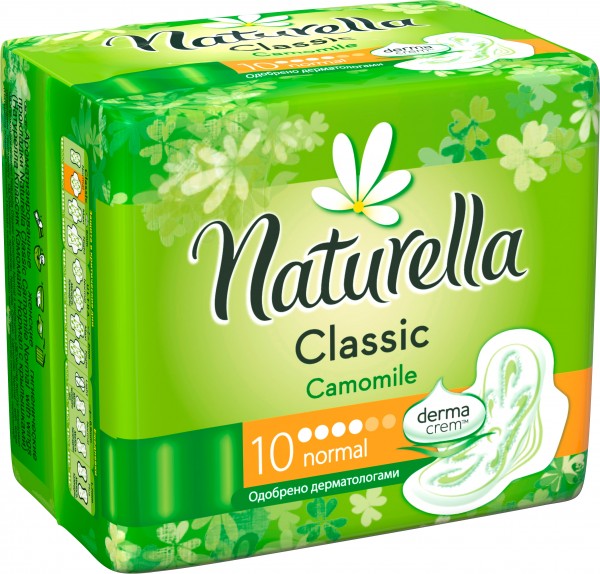 NATURELLA Classic Normal Single гигиенические прокладки с крылышками с ароматом Camomile, 10 шт.